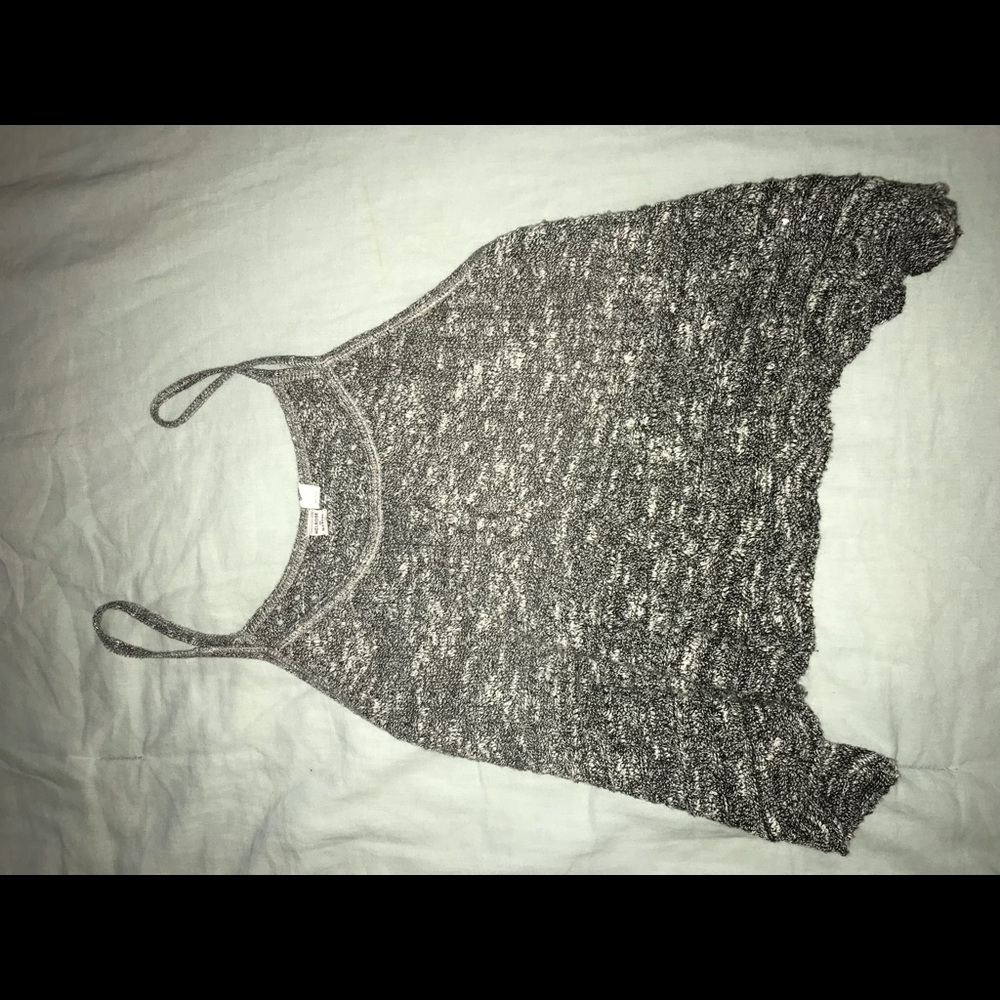 Crochet grey tank top